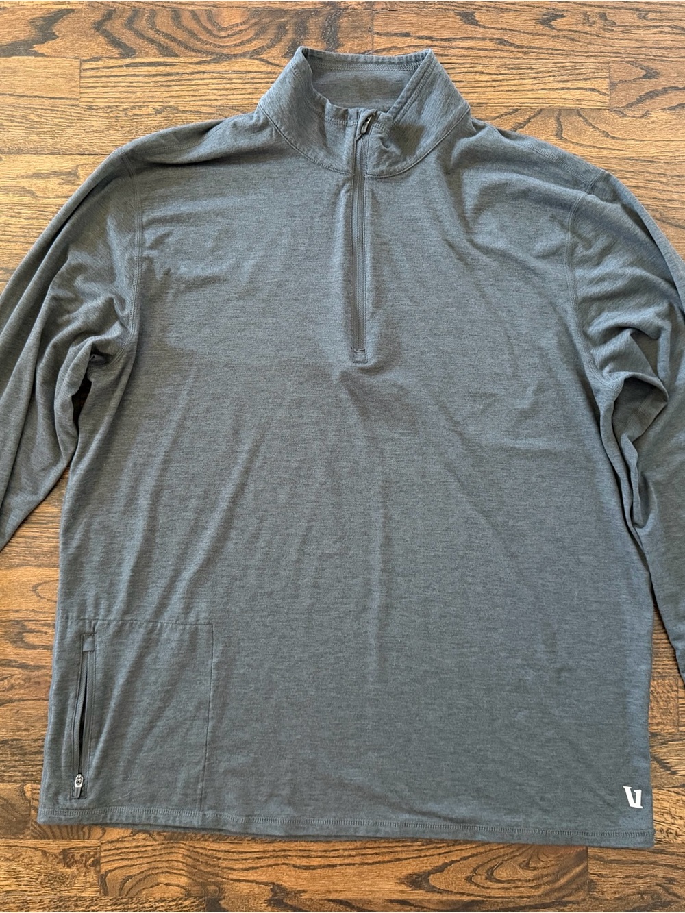 Vuori Ease Performance Half Zip Pullover Shirt Charcoal Heather Mens XL Athletic